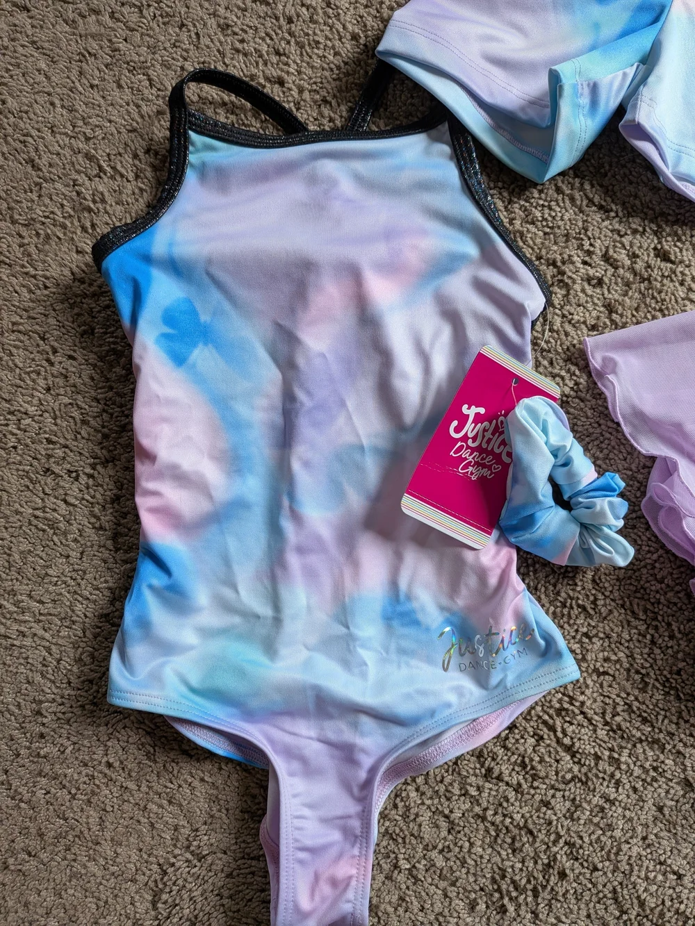Justice Dance Lavender & Pastel Tie-Dye Girls' Dancewear Set